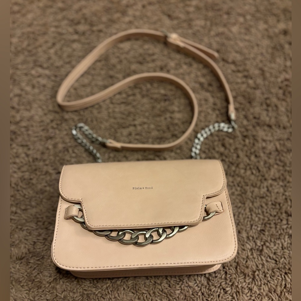 Light pink Vegan Leather Crossbody Shoulder Bag Women’s purse pixie mood